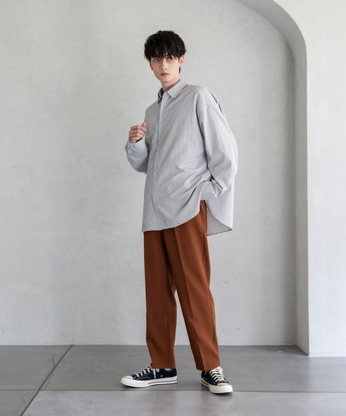 【希少】HERMES 90's ウール センタープレス ストレートスラックス Center press straight wide slacks pants /setup/センター