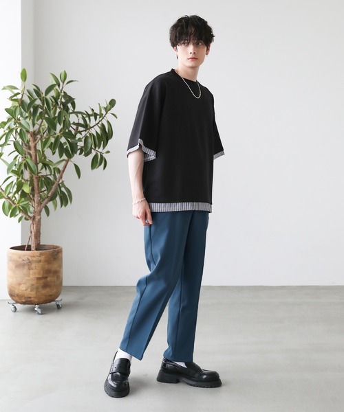 セール】マルチカラーセンタープレスストレートカラーパンツ