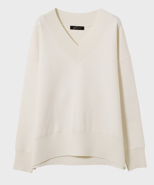 STUNNING LURE（スタニングルアー）の「ダブルフェイスＶネックプルオーバー（ニット/セーター・レディース・ライトグレー/オフホワイト/ピンク・SMALL/MEDIUM）」の5枚目の写真