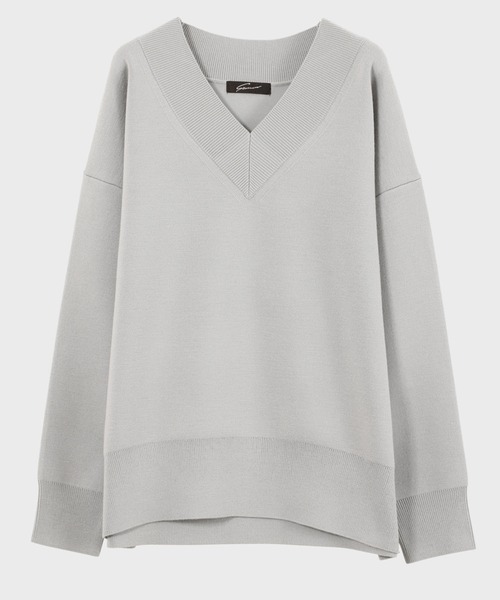 STUNNING LURE（スタニングルアー）の「ダブルフェイスＶネックプルオーバー（ニット/セーター・レディース・ライトグレー/オフホワイト/ピンク・SMALL/MEDIUM）」の7枚目の写真