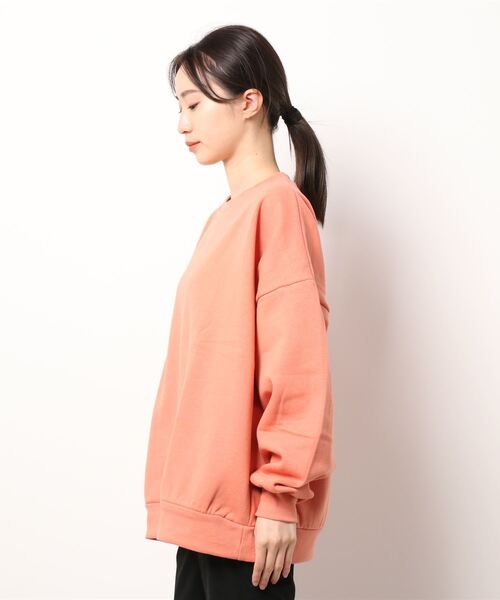 reca（レカ）の「裏起毛ボリュームスリーブシンプルスウェット（スウェット・レディース・アイボリー/ブラック/ライトブルー/オレンジ/チャコール/グレー・FREE）」の8枚目の写真