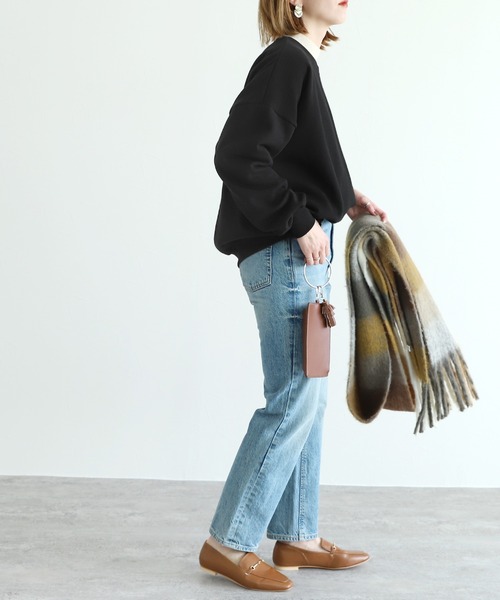 reca（レカ）の「裏起毛ボリュームスリーブシンプルスウェット（スウェット・レディース・アイボリー/ブラック/ライトブルー/オレンジ/チャコール/グレー・FREE）」の17枚目の写真