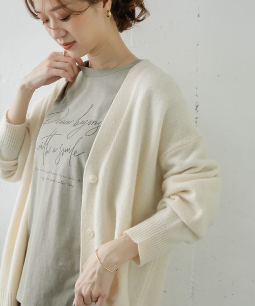 URBAN RESEARCH DOORS(アーバンリサーチドアーズ)の「PEACE BEGINGプリントTシャツ(Tシャツ/カットソー・レディース・チャコールグレー/カーキ/ライトベージュ・ONE)」の22枚目の写真