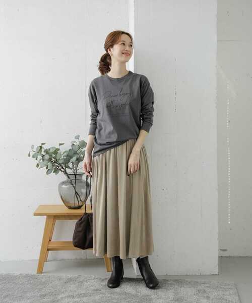 URBAN RESEARCH DOORS(アーバンリサーチドアーズ)の「PEACE BEGINGプリントTシャツ(Tシャツ/カットソー・レディース・チャコールグレー/カーキ/ライトベージュ・ONE)」の9枚目の写真