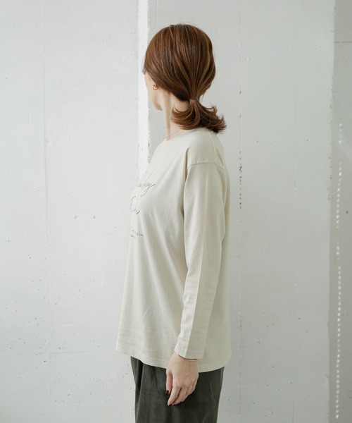 URBAN RESEARCH DOORS(アーバンリサーチドアーズ)の「PEACE BEGINGプリントTシャツ(Tシャツ/カットソー・レディース・チャコールグレー/カーキ/ライトベージュ・ONE)」の6枚目の写真