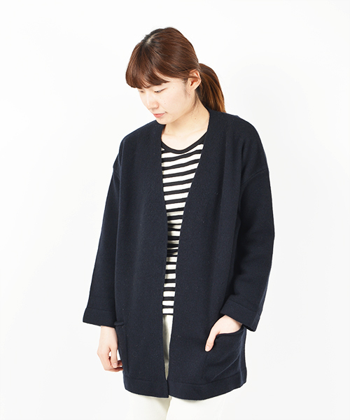 SHIPS for women(シップスフォーウィメン)の「★★liflattie ships:オープン ロング カーディガン(カーディガン/ボレロ・レディース・シルバーグレー/ネイビー・ONE SIZE)」の2枚目の写真