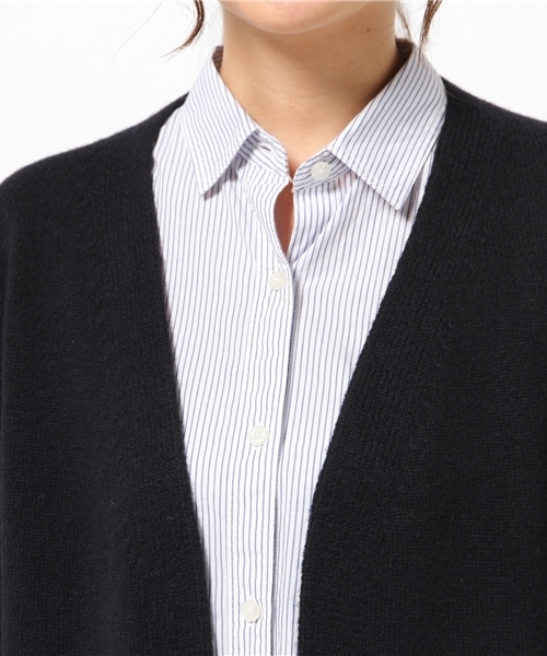 SHIPS for women(シップスフォーウィメン)の「★★liflattie ships:オープン ロング カーディガン(カーディガン/ボレロ・レディース・シルバーグレー/ネイビー・ONE SIZE)」の6枚目の写真