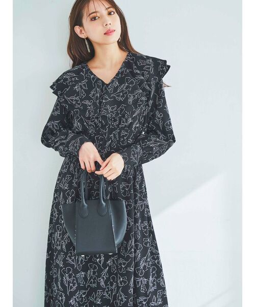 dazzlin(ダズリン)の「フリルシャーリングワンピース(ワンピース・レディース・ブラック/イエロー/ブルー・FREE)」の1枚目の写真