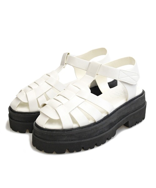 NOFALL（ノーフォール）の「厚底トラックソールグルカサンダル（サンダル・レディース・ホワイト/ブラック・M/LL/3L/S/L）」の10枚目の写真