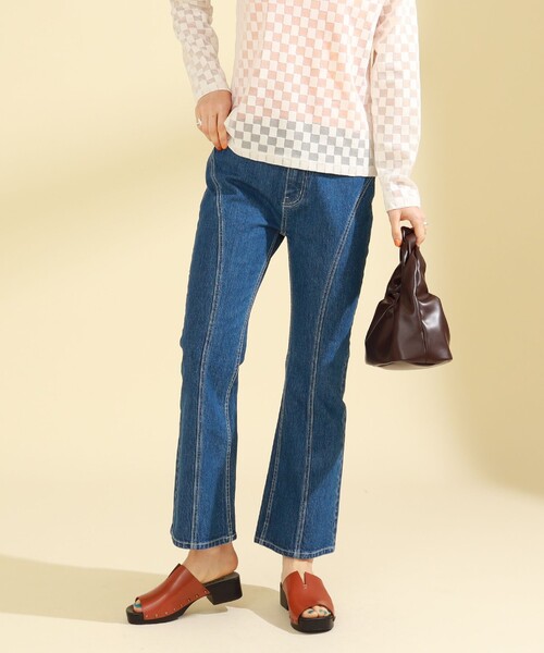 Ray BEAMS（レイビームス）の「Ray BEAMS / カーブ ステッチ デニム パンツ（デニムパンツ・レディース・ブルー系その他4・0/1）」の13枚目の写真