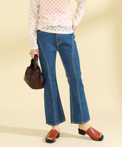 Ray BEAMS（レイビームス）の「Ray BEAMS / カーブ ステッチ デニム パンツ（デニムパンツ・レディース・ブルー系その他4・0/1）」の14枚目の写真