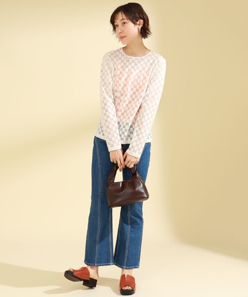 Ray BEAMS（レイビームス）の「Ray BEAMS / カーブ ステッチ デニム パンツ（デニムパンツ・レディース・ブルー系その他4・0/1）」の16枚目の写真