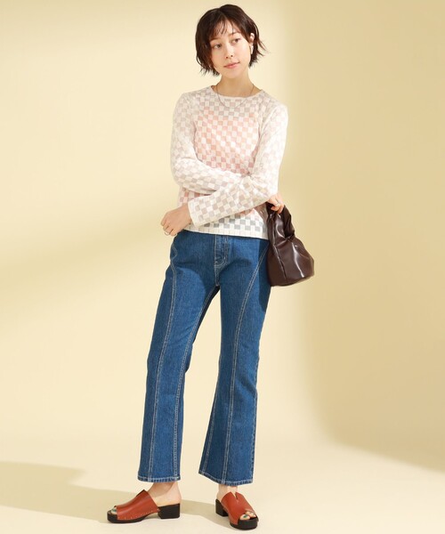 Ray BEAMS（レイビームス）の「Ray BEAMS / カーブ ステッチ デニム パンツ（デニムパンツ・レディース・ブルー系その他4・0/1）」の17枚目の写真