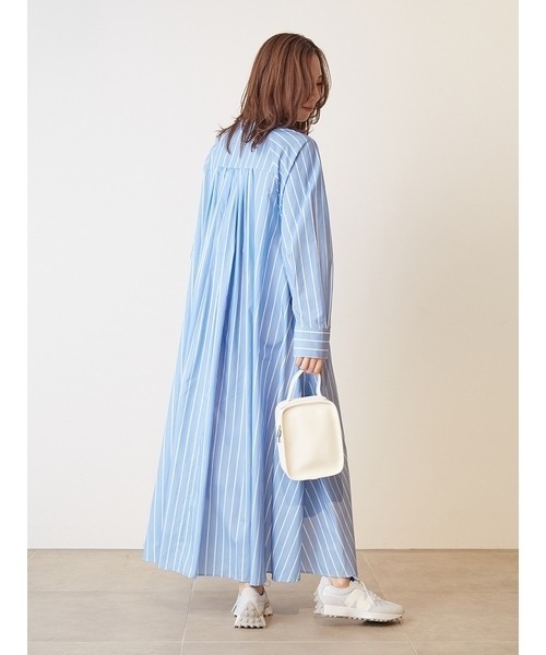 emmi(エミ)の「【emmi atelier】ワイドシャツワンピース(ワンピース・レディース・ブラウン/オフホワイト/ブルー・1/0)」の17枚目の写真