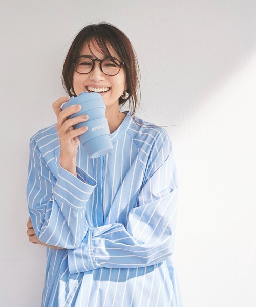 emmi(エミ)の「【emmi atelier】ワイドシャツワンピース(ワンピース・レディース・ブラウン/オフホワイト/ブルー・1/0)」の18枚目の写真