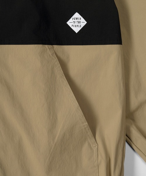 POWER TO THE PEOPLE（パワートゥーザピープル）の「【POWER TO THE PEOPLE/パワー トゥザ ピープル】切替え ナイロン ストレッチパーカー/ナイロンジャケット/【撥水】【防汚】【速乾】【軽量】（ナイロンジャケット・メンズ・ブラック/ベージュ/カーキ・M/L/XL）」の7枚目の写真