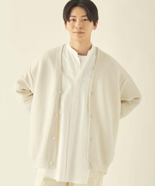 info. BEAUTY&YOUTH（インフォビューティアンドユース）の「【WEB限定】＜info. BEAUTY&YOUTH＞ 12GG オーバーサイズ カーディガン（カーディガン/ボレロ・メンズ・オフホワイト/ロイヤルブルー/その他1/ライム・S/M/L）」の7枚目の写真