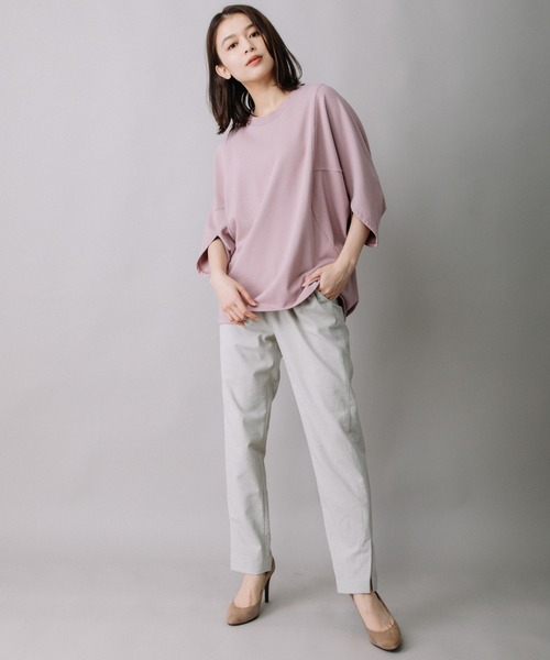 Munich（ミューニック）の「ミニフレンチテリーディフォームスリーブトップス（Tシャツ/カットソー・レディース・ベージュ/ピンク/ダークグレー・FREE）」の7枚目の写真