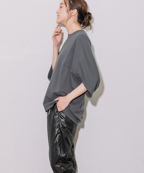 Munich（ミューニック）の「ミニフレンチテリーディフォームスリーブトップス（Tシャツ/カットソー・レディース・ベージュ/ピンク/ダークグレー・FREE）」の4枚目の写真