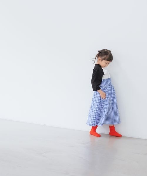 LOWRYS FARM（ローリーズファーム）の「ギンガムギャザースカート　264210（スカート・キッズ・ブラック/ピンク/ブルー・110cm/120cm/130cm/140cm/150cm）」の12枚目の写真