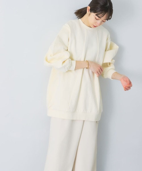 KBF(ケイビーエフ)の「ライニングスリーブスウェット(Tシャツ/カットソー・レディース・ライトブルー/ベージュ/オレンジ/アイボリー・ONE)」の2枚目の写真