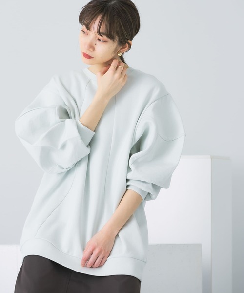 KBF(ケイビーエフ)の「ライニングスリーブスウェット(Tシャツ/カットソー・レディース・ライトブルー/ベージュ/オレンジ/アイボリー・ONE)」の1枚目の写真