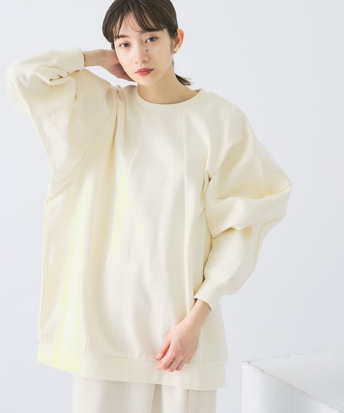 KBF(ケイビーエフ)の「ライニングスリーブスウェット(Tシャツ/カットソー・レディース・ライトブルー/ベージュ/オレンジ/アイボリー・ONE)」の7枚目の写真