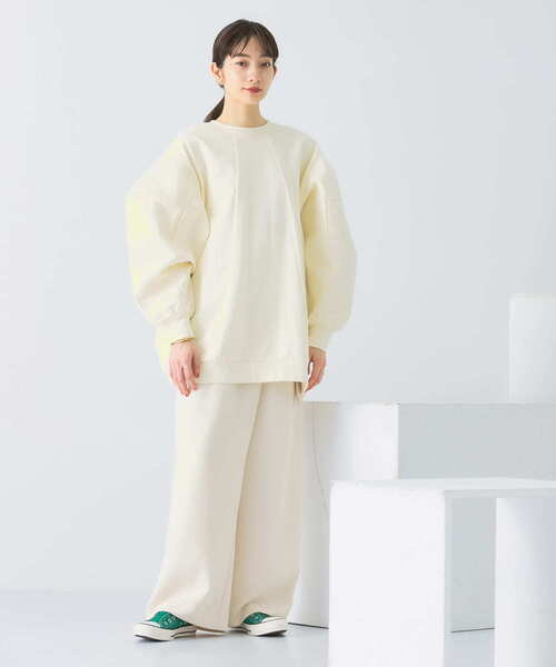 KBF(ケイビーエフ)の「ライニングスリーブスウェット(Tシャツ/カットソー・レディース・ライトブルー/ベージュ/オレンジ/アイボリー・ONE)」の9枚目の写真