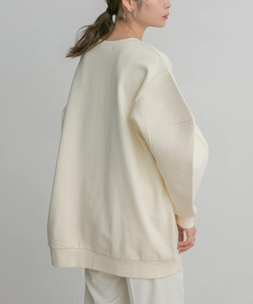 KBF(ケイビーエフ)の「ライニングスリーブスウェット(Tシャツ/カットソー・レディース・ライトブルー/ベージュ/オレンジ/アイボリー・ONE)」の11枚目の写真