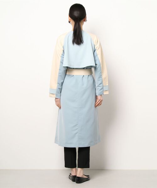 Chez toi（シェトワ）の「異素材バイカラートレンチコート（トレンチコート・レディース・ブラック/ベージュ/ブルー・FREE）」の5枚目の写真