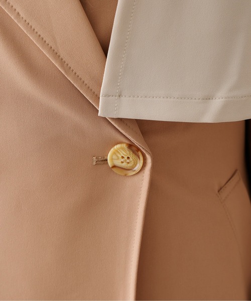 Chez toi（シェトワ）の「異素材バイカラートレンチコート（トレンチコート・レディース・ブラック/ベージュ/ブルー・FREE）」の14枚目の写真