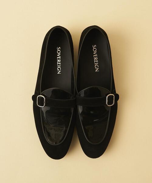 FERRANTE（フェランテ）の「＜FERRANTE（フェランテ) ＞ ベルテッド コンビシューズ（スリッポン・メンズ・ブラック・7h/7/8h/6h/6/8）」の6枚目の写真