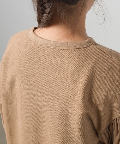 OMNES(オムネス)の「キッズ スラブコットン袖ボリューム長袖Tシャツ ロンT(Tシャツ/カットソー・キッズ・ネイビー/ピンク/アイボリー/キャメル/グレイッシュブルー・100/110/120/130/140)」の8枚目の写真