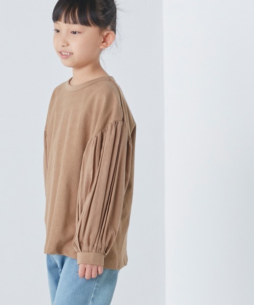 OMNES(オムネス)の「キッズ スラブコットン袖ボリューム長袖Tシャツ ロンT(Tシャツ/カットソー・キッズ・ネイビー/ピンク/アイボリー/キャメル/グレイッシュブルー・100/110/120/130/140)」の20枚目の写真