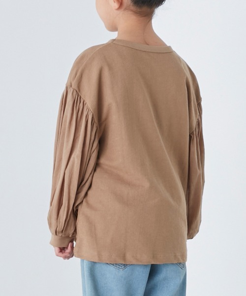 OMNES(オムネス)の「キッズ スラブコットン袖ボリューム長袖Tシャツ ロンT(Tシャツ/カットソー・キッズ・ネイビー/ピンク/アイボリー/キャメル/グレイッシュブルー・100/110/120/130/140)」の21枚目の写真