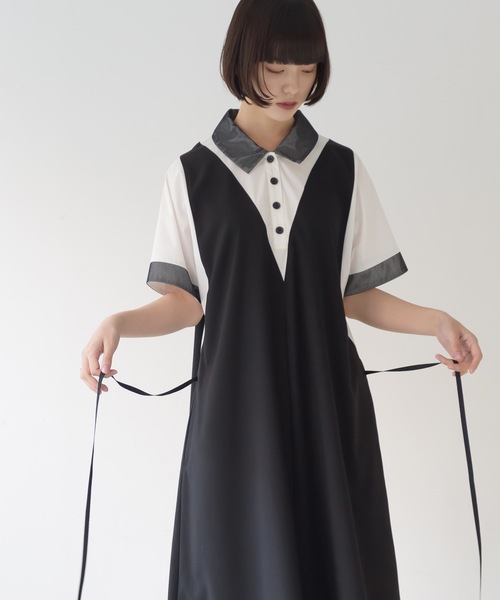 La SRIC（ラスリック）の「La SRIC / ドッキングポロOP（シャツワンピース・レディース・オフホワイト/カーキ・38）」の18枚目の写真