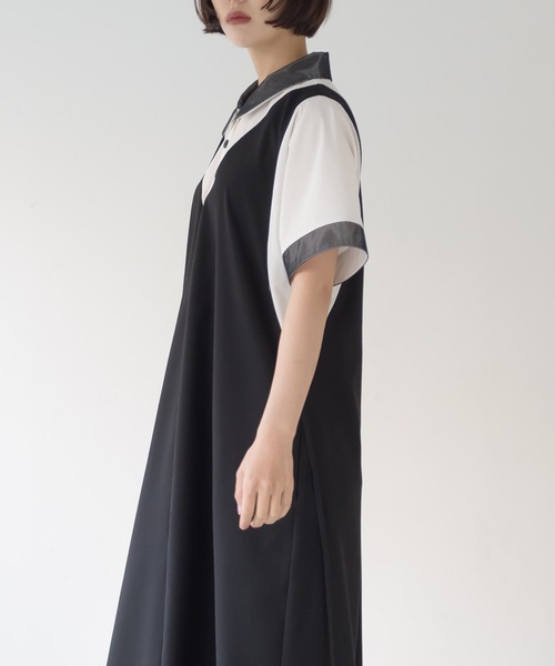 La SRIC（ラスリック）の「La SRIC / ドッキングポロOP（シャツワンピース・レディース・オフホワイト/カーキ・38）」の6枚目の写真