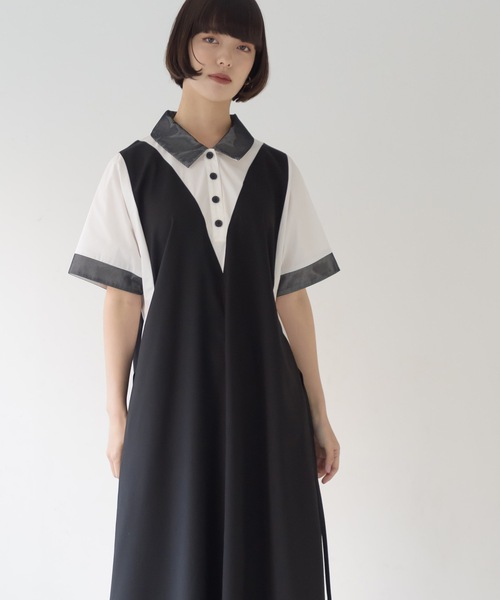 La SRIC（ラスリック）の「La SRIC / ドッキングポロOP（シャツワンピース・レディース・オフホワイト/カーキ・38）」の21枚目の写真