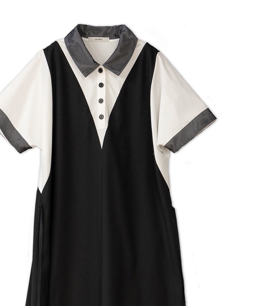 La SRIC（ラスリック）の「La SRIC / ドッキングポロOP（シャツワンピース・レディース・オフホワイト/カーキ・38）」の19枚目の写真