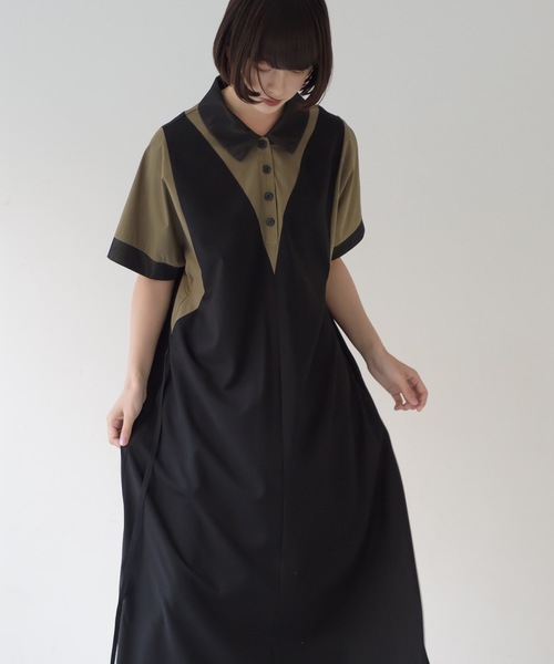 La SRIC（ラスリック）の「La SRIC / ドッキングポロOP（シャツワンピース・レディース・オフホワイト/カーキ・38）」の10枚目の写真