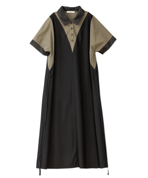 La SRIC（ラスリック）の「La SRIC / ドッキングポロOP（シャツワンピース・レディース・オフホワイト/カーキ・38）」の8枚目の写真