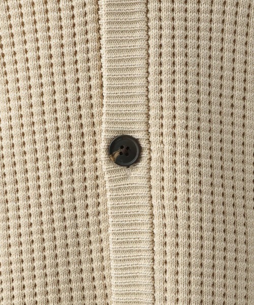 BAYFLOW（ベイフロー）の「7Gワッフルニットカーディガン（カーディガン/ボレロ・メンズ・ライトグリーン/オフホワイト/イエロー/チャコール/ベージュ/ブルー・MEDIUM/LARGE）」の16枚目の写真