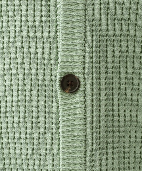 BAYFLOW（ベイフロー）の「7Gワッフルニットカーディガン（カーディガン/ボレロ・メンズ・ライトグリーン/オフホワイト/イエロー/チャコール/ベージュ/ブルー・MEDIUM/LARGE）」の18枚目の写真