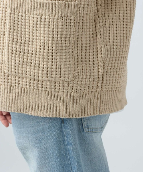 BAYFLOW（ベイフロー）の「7Gワッフルニットカーディガン（カーディガン/ボレロ・メンズ・ライトグリーン/オフホワイト/イエロー/チャコール/ベージュ/ブルー・MEDIUM/LARGE）」の14枚目の写真