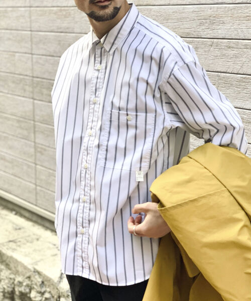NOLLEY'S goodman(ノーリーズグッドマン)の「【WORK ABOUT/ワークアバウト】 ELEMENTARY SHIRT ビッグシルエットシャツ(シャツ/ブラウス・メンズ・ブラック/ネイビー/ホワイト系その他4/ブルー系その他3・MEDIUM/LARGE)」の2枚目の写真