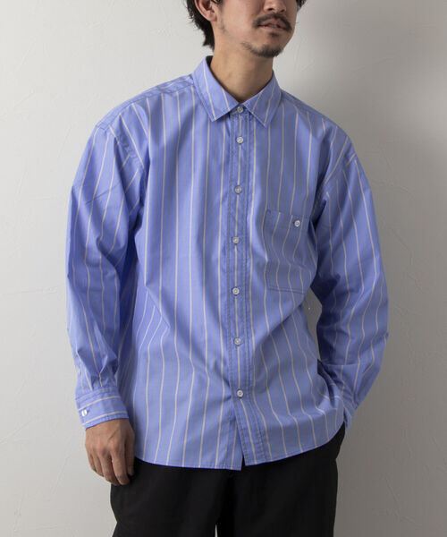 NOLLEY'S goodman(ノーリーズグッドマン)の「【WORK ABOUT/ワークアバウト】 ELEMENTARY SHIRT ビッグシルエットシャツ(シャツ/ブラウス・メンズ・ブラック/ネイビー/ホワイト系その他4/ブルー系その他3・MEDIUM/LARGE)」の1枚目の写真