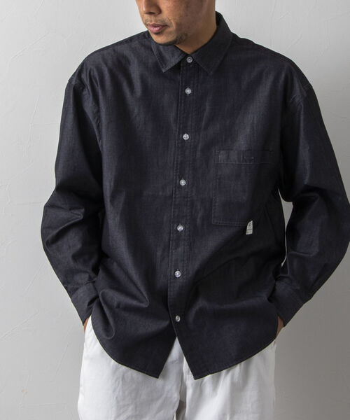 NOLLEY'S goodman(ノーリーズグッドマン)の「【WORK ABOUT/ワークアバウト】 ELEMENTARY SHIRT ビッグシルエットシャツ(シャツ/ブラウス・メンズ・ブラック/ネイビー/ホワイト系その他4/ブルー系その他3・MEDIUM/LARGE)」の3枚目の写真