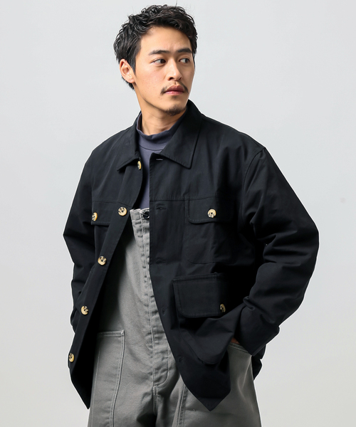 B.C STOCK(ベーセーストック)の「ウィルスガイガー 別注 カバーオール(ブルゾン・メンズ・ブラック/カーキ・MEDIUM/LARGE)」の14枚目の写真