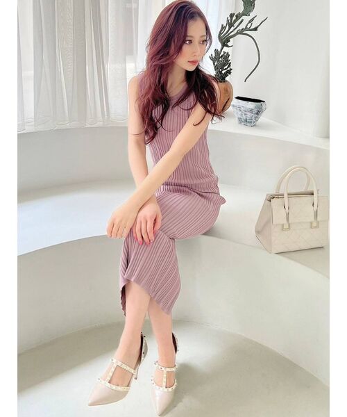 RESEXXY(リゼクシー)の「バックオープンリブニットワンピース(ワンピース・レディース・ブラック/ベージュ/ピンク/グリーン・SMALL/MEDIUM)」の9枚目の写真