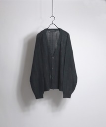 透かし編み ビッグシルエット メッシュニットカーディガン 【Confirm】